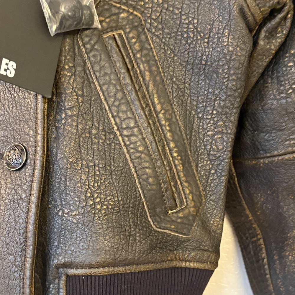 The Kooples Textured Black Sheep Leather Jacket - Picture 8 of 11